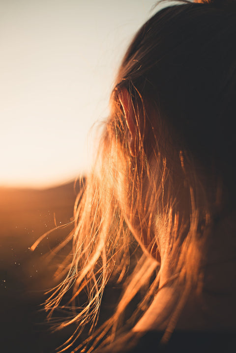 Close-up of natural hair texture in sunlight for hair porosity education