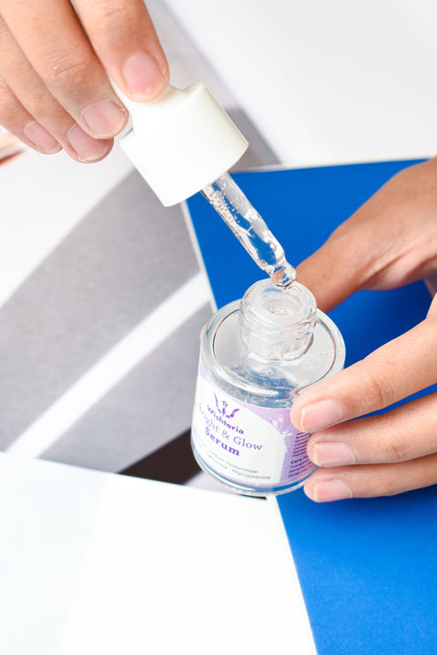 Clear lightweight skincare liquid in a dropper representing watery skincare textures